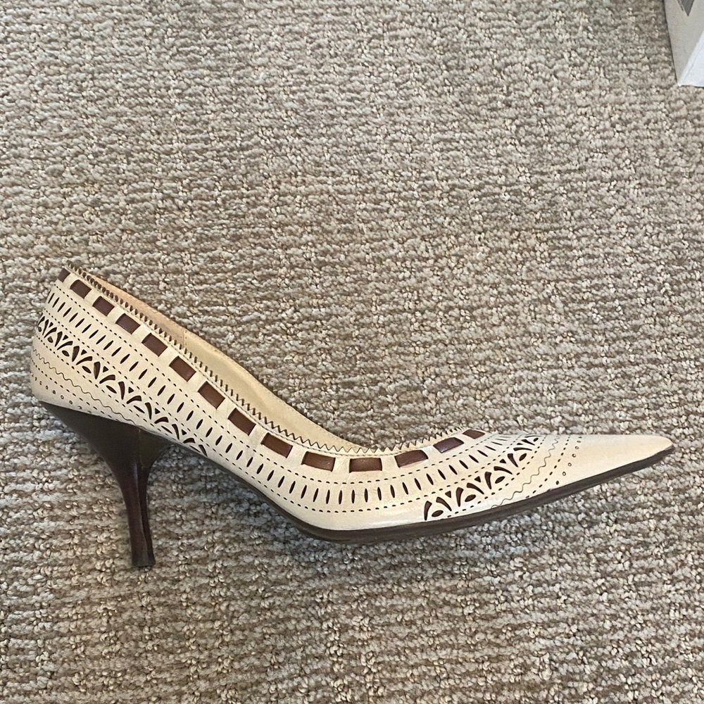 BCBGirls Cream and Brown Heels